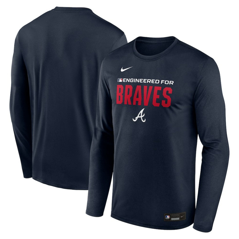 Atlanta Braves Authentic Collection Legend Dri-FIT Long Sleeve T-Shirt - Navy | Nike