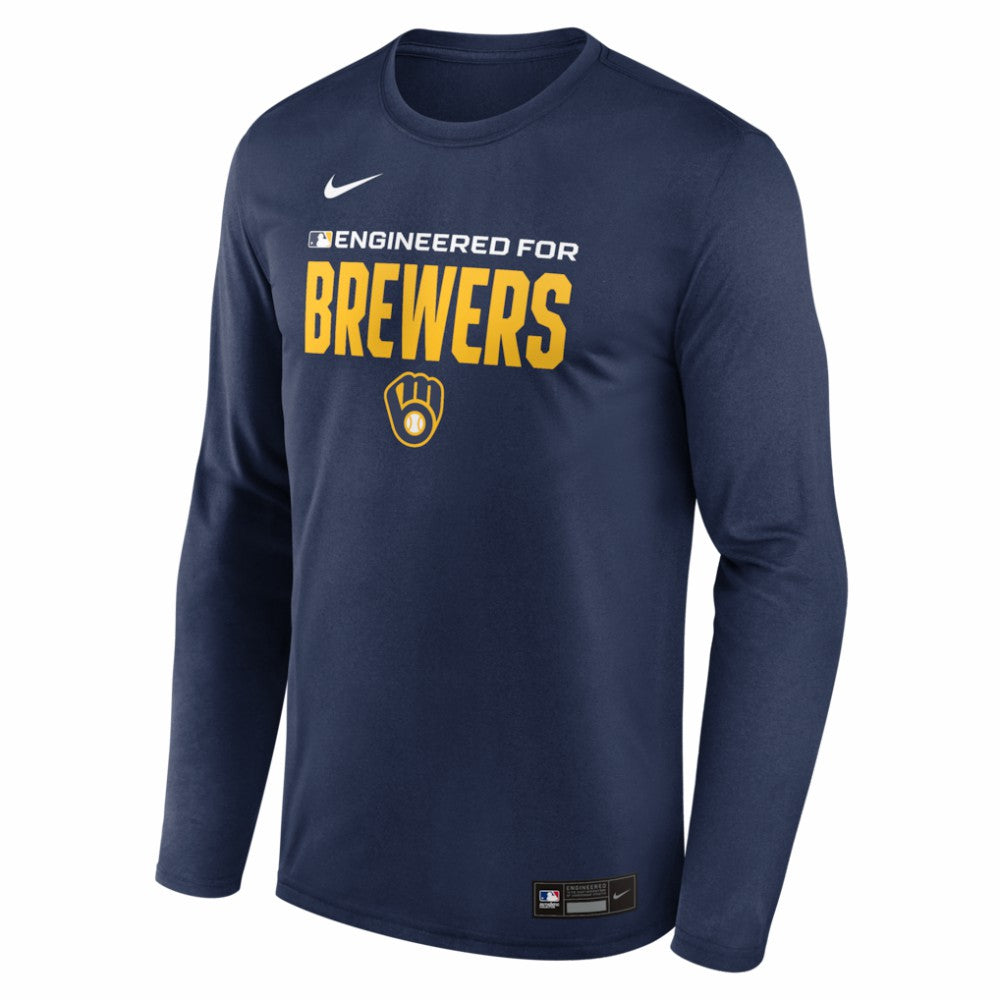 Milwaukee Brewers Authentic Collection Legend Dri-FIT Long Sleeve T-Shirt - Navy | Nike