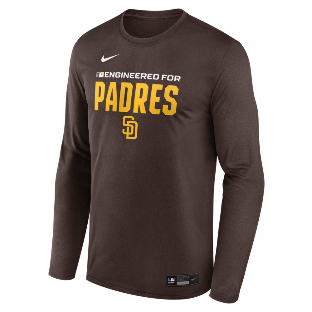 San Diego Padres Authentic Collection Legend Dri-FIT Long Sleeve T-Shirt - Brown | Nike