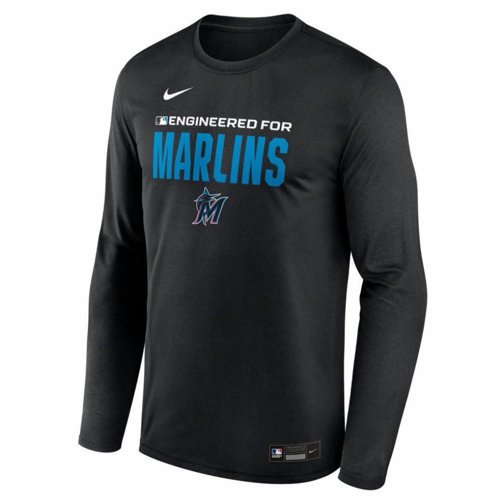 Miami Marlins Authentic Collection Legend Dri-FIT Long Sleeve T-Shirt - Black | Nike