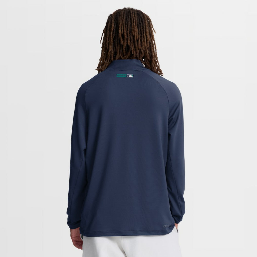 Seattle Mariners Authentic Collection Dri-FIT Raglan Half-Zip Pullover - Navy | Nike