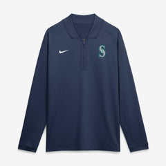 Seattle Mariners Authentic Collection Dri-FIT Raglan Half-Zip Pullover - Navy | Nike