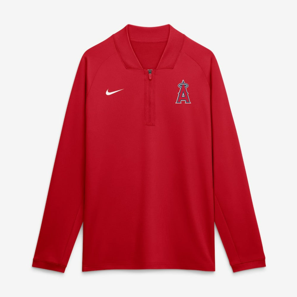 Los Angeles Angels Authentic Collection Dri-FIT Raglan Half-Zip Pullover - Red | Nike