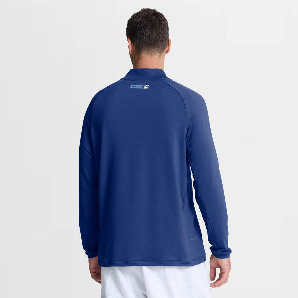 Kansas City Royals Authentic Collection Dri-FIT Raglan Half-Zip Pullover - Royal | Nike
