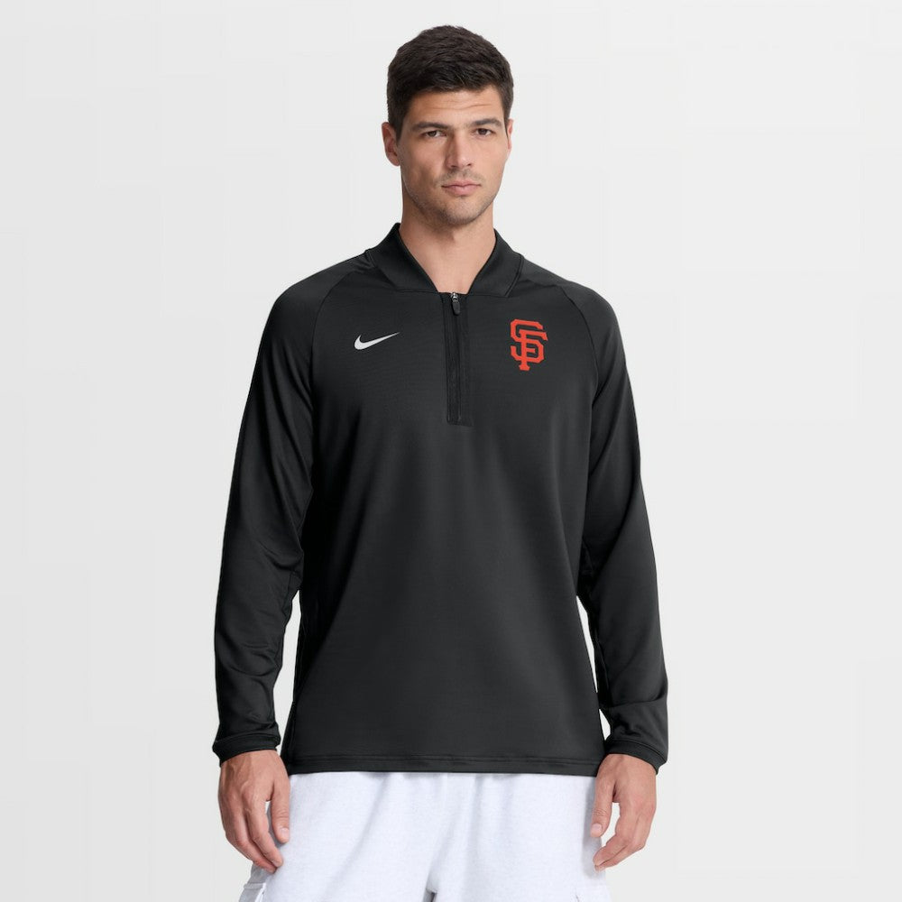 San Francisco Giants Authentic Collection Dri-FIT Raglan Half-Zip Pullover - Black | Nike