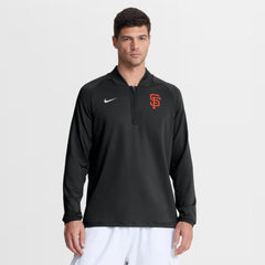 San Francisco Giants Authentic Collection Dri-FIT Raglan Half-Zip Pullover - Black | Nike