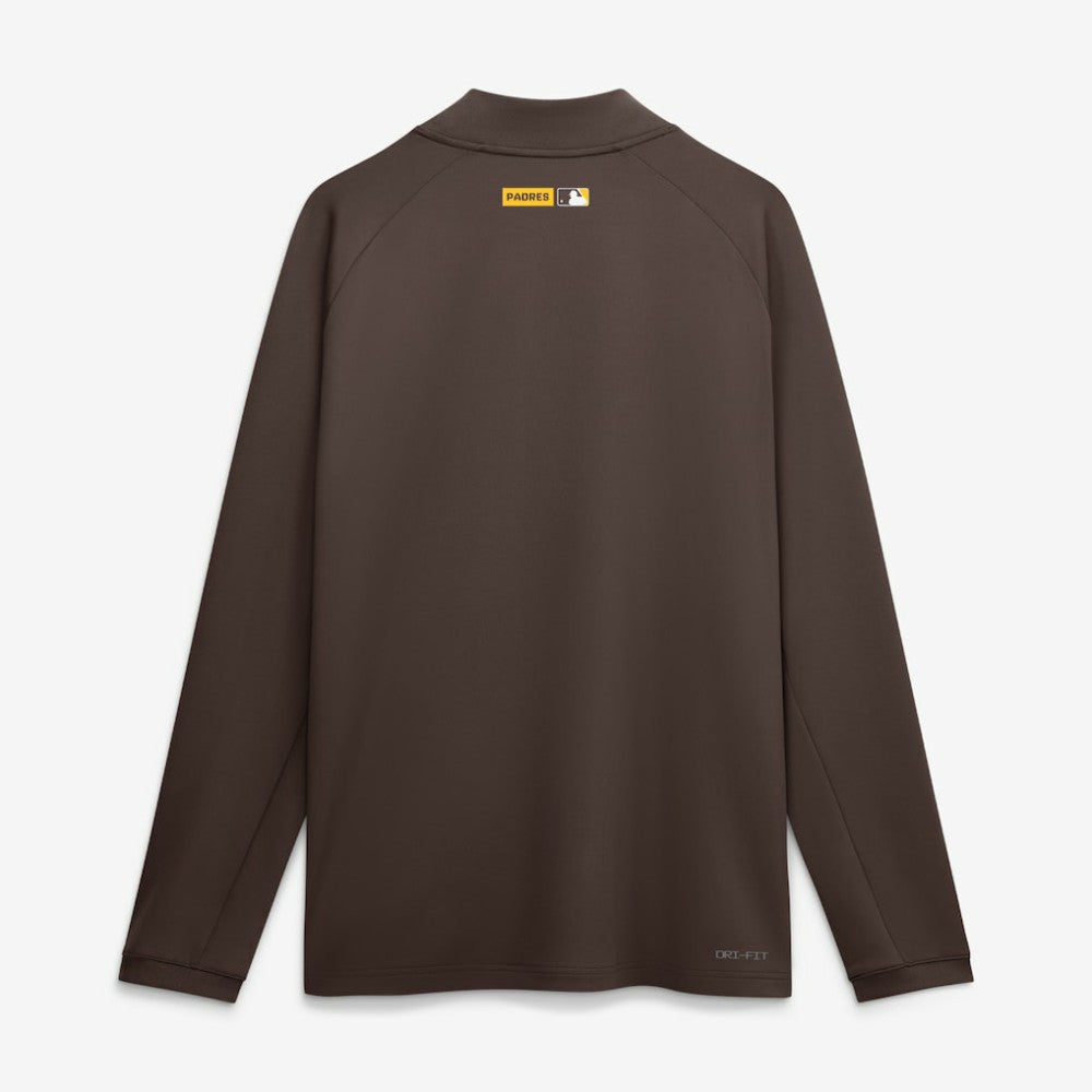 San Diego Padres Authentic Collection Dri-FIT Raglan Half-Zip Pullover - Brown | Nike