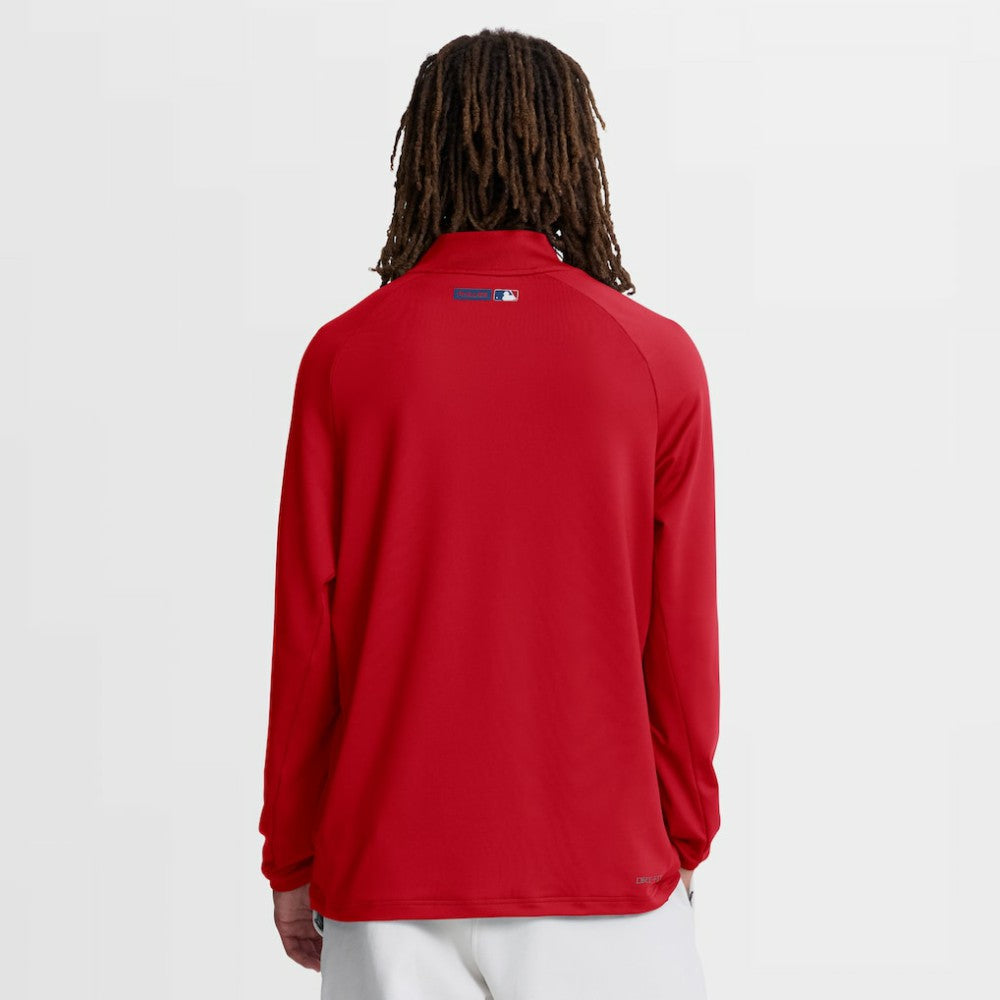 Philadelphia Phillies Authentic Collection Dri-FIT Raglan Half-Zip Pullover - Red | Nike