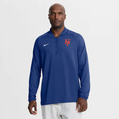 New York Mets Authentic Collection Dri-FIT Raglan Half-Zip Pullover - Royal | Nike
