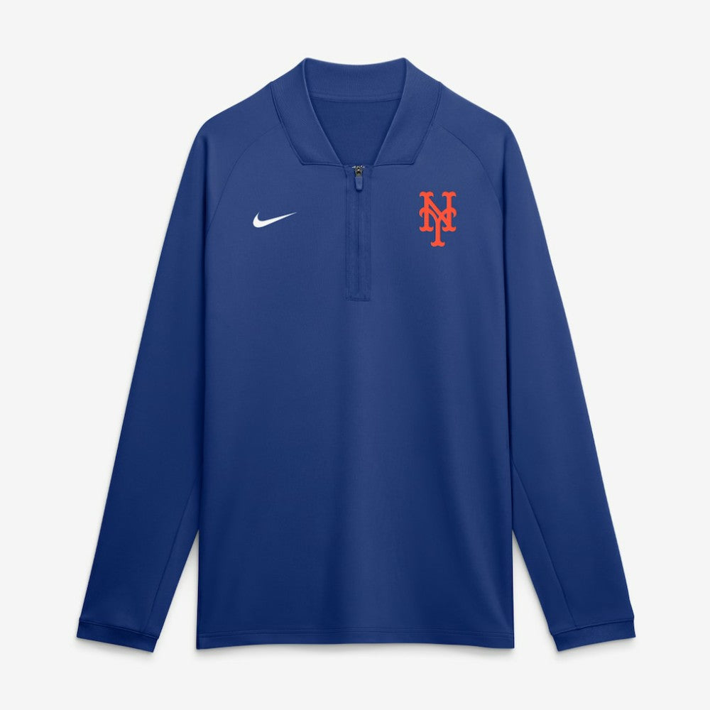 New York Mets Authentic Collection Dri-FIT Raglan Half-Zip Pullover - Royal | Nike