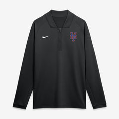 New York Mets Authentic Collection Dri-FIT Raglan Half-Zip Pullover - Black | Nike