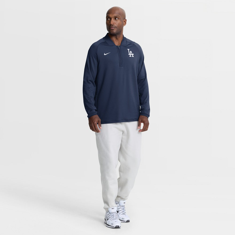 Los Angeles Dodgers Authentic Collection Dri-FIT Raglan Half-Zip Pullover - Navy | Nike