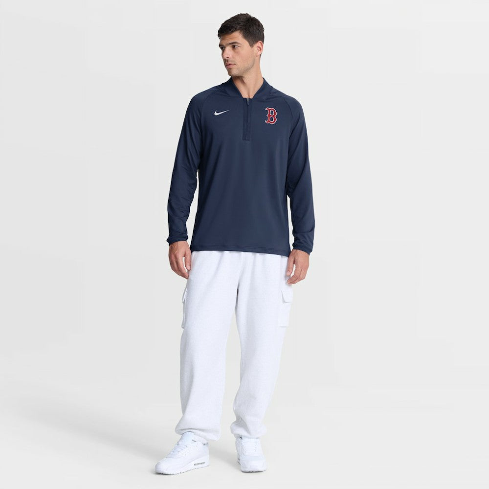 Boston Red Sox Authentic Collection Dri-FIT Raglan Half-Zip Pullover - Navy | Nike