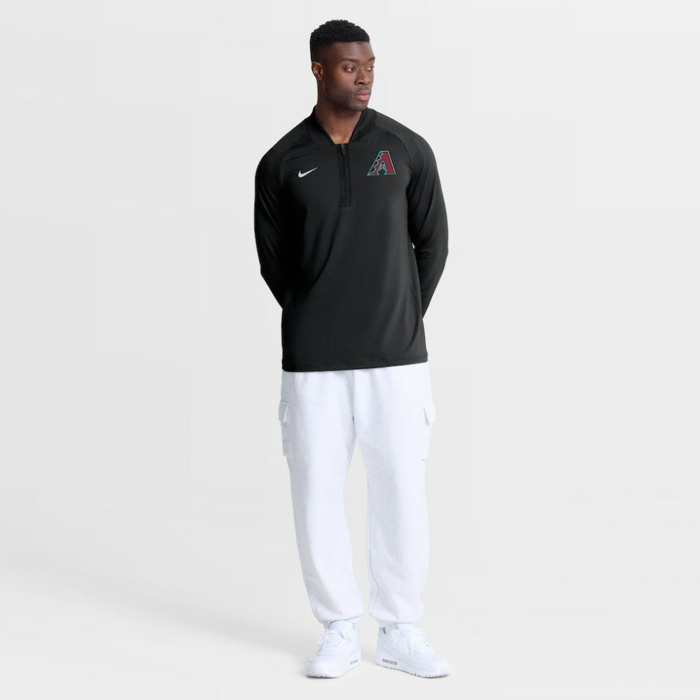 Arizona Diamondbacks Authentic Collection Dri-FIT Raglan Half-Zip Pullover - Black | Nike