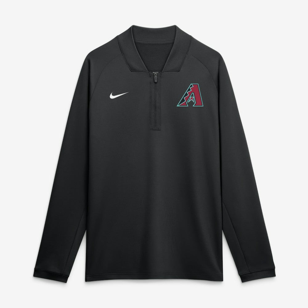 Arizona Diamondbacks Authentic Collection Dri-FIT Raglan Half-Zip Pullover - Black | Nike
