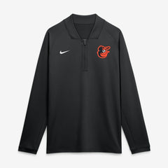 Baltimore Orioles Authentic Collection Dri-FIT Raglan Half-Zip Pullover - Black | Nike