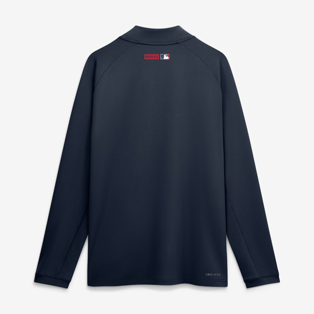 Atlanta Braves Authentic Collection Dri-FIT Raglan Half-Zip Pullover - Navy | Nike