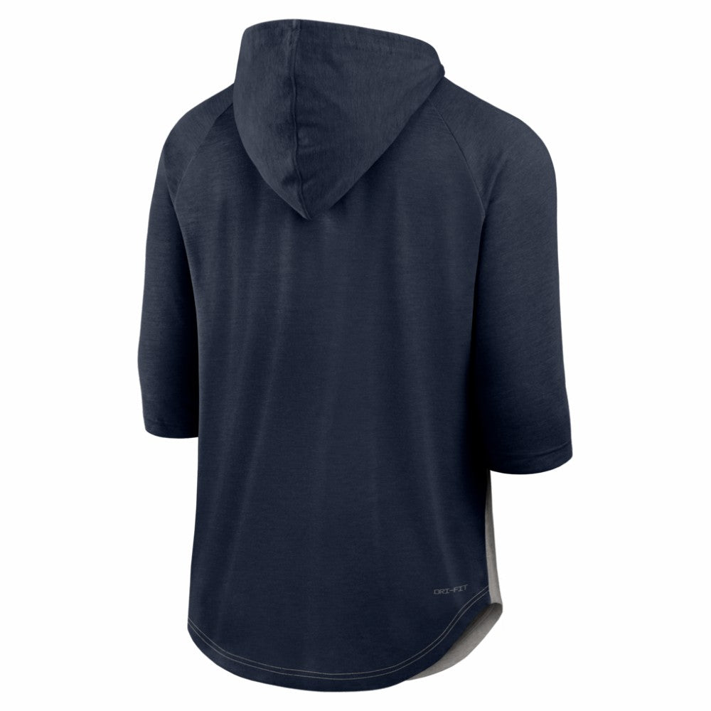 Atlanta Braves Authentic Collection Flux Dri-FIT Raglan 3/4-Sleeve Hooded T-Shirt - Gray | Nike