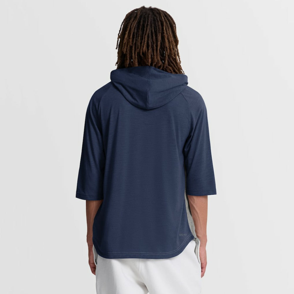 Tampa Bay Rays Authentic Collection Flux Dri-FIT Raglan 3/4-Sleeve Hooded T-Shirt - Gray | Nike