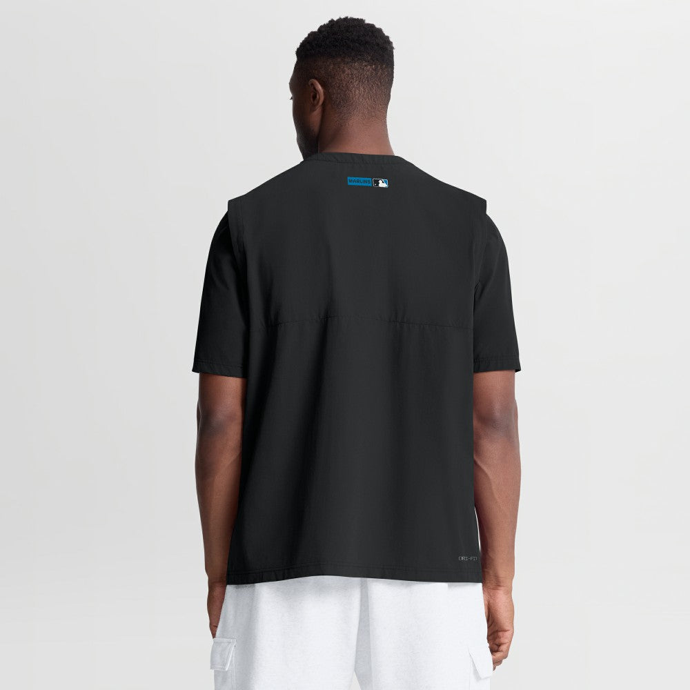 Miami Marlins Authentic Collection Dri-FIT Quarter-Zip Windshirt - Black | Nike