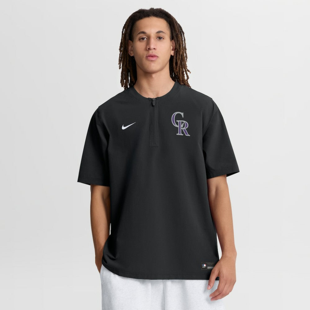 Colorado Rockies Authentic Collection Dri-FIT Quarter-Zip Windshirt - Black | Nike