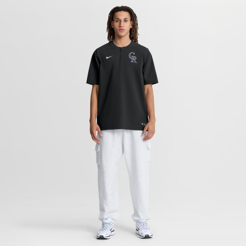 Colorado Rockies Authentic Collection Dri-FIT Quarter-Zip Windshirt - Black | Nike