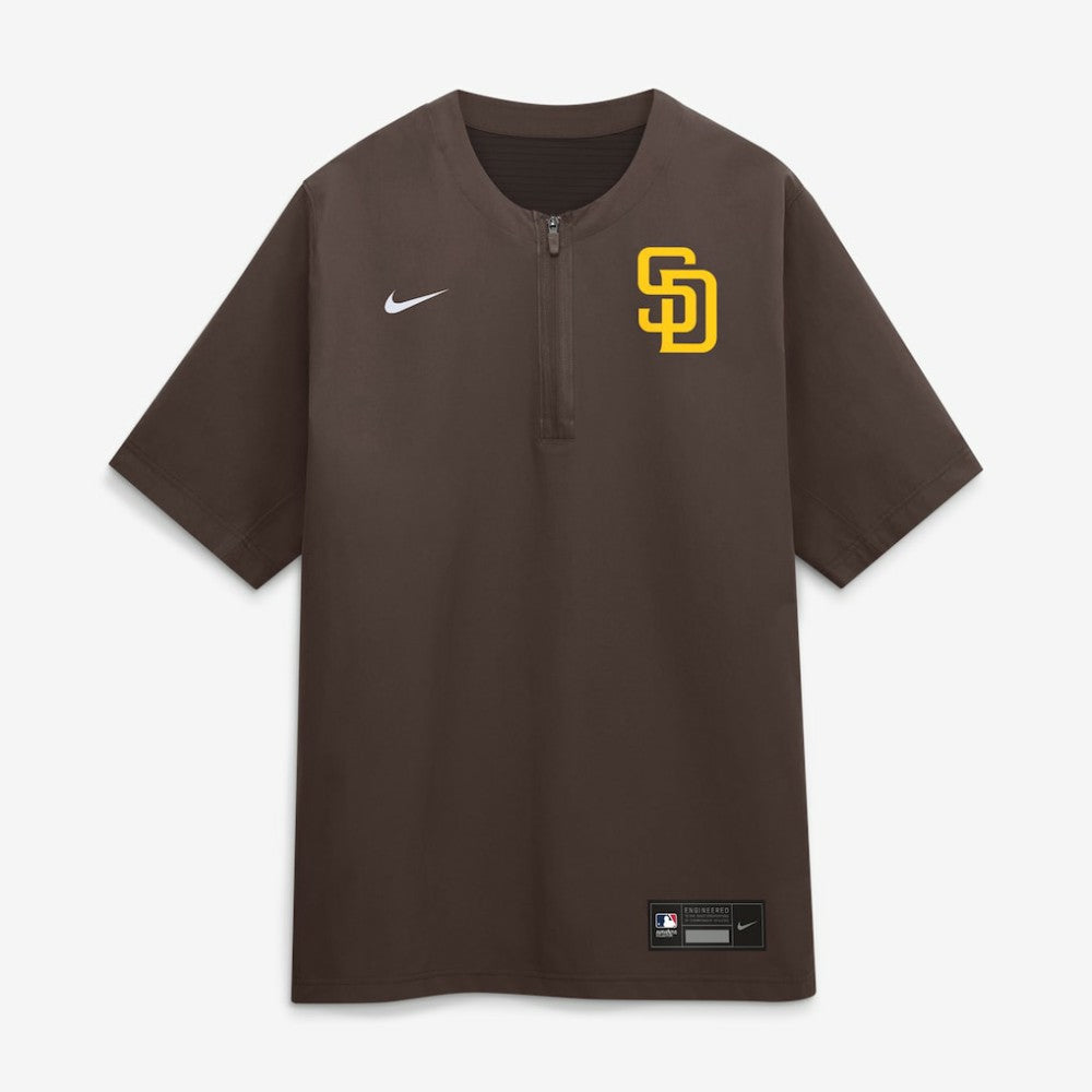 San Diego Padres Authentic Collection Dri-FIT Quarter-Zip Windshirt - Brown | Nike