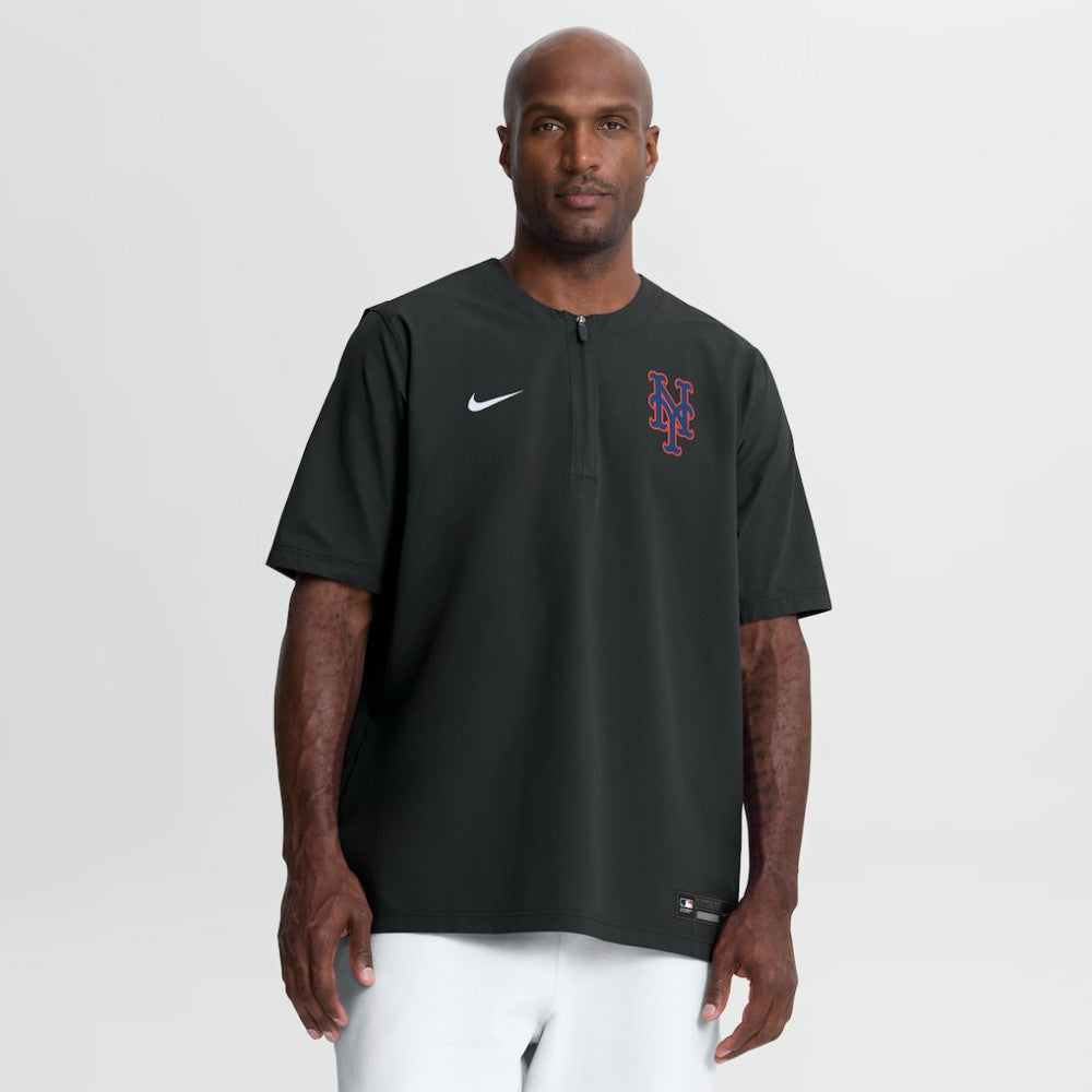 New York Mets Authentic Collection Dri-FIT Quarter-Zip Windshirt - Black | Nike