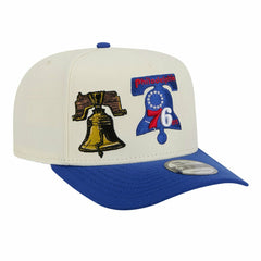 Philadelphia 76ers Illustrated Mascot 2-Toned Pre-Curved A-Frame 9FIFTY Adjustable Hat - Cream | New Era discount