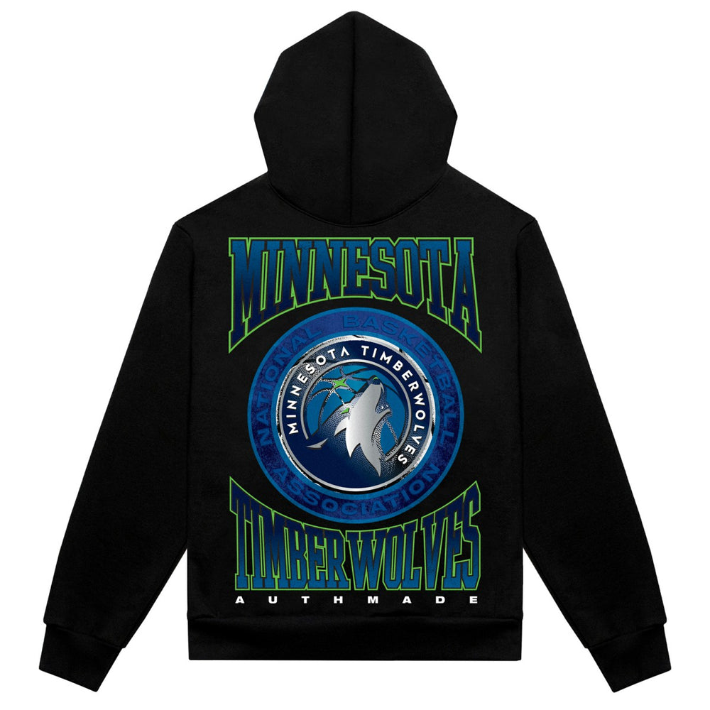 Minnesota Timberwolves Authmade Vintage Metal Premium Heavyweight Pullover Hoodie - Black discount