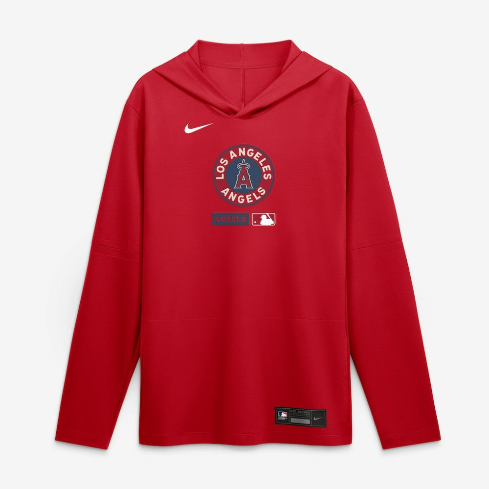 Los Angeles Angels City Connect Dri-FIT Long Sleeve Hooded T-Shirt - Red | Nike