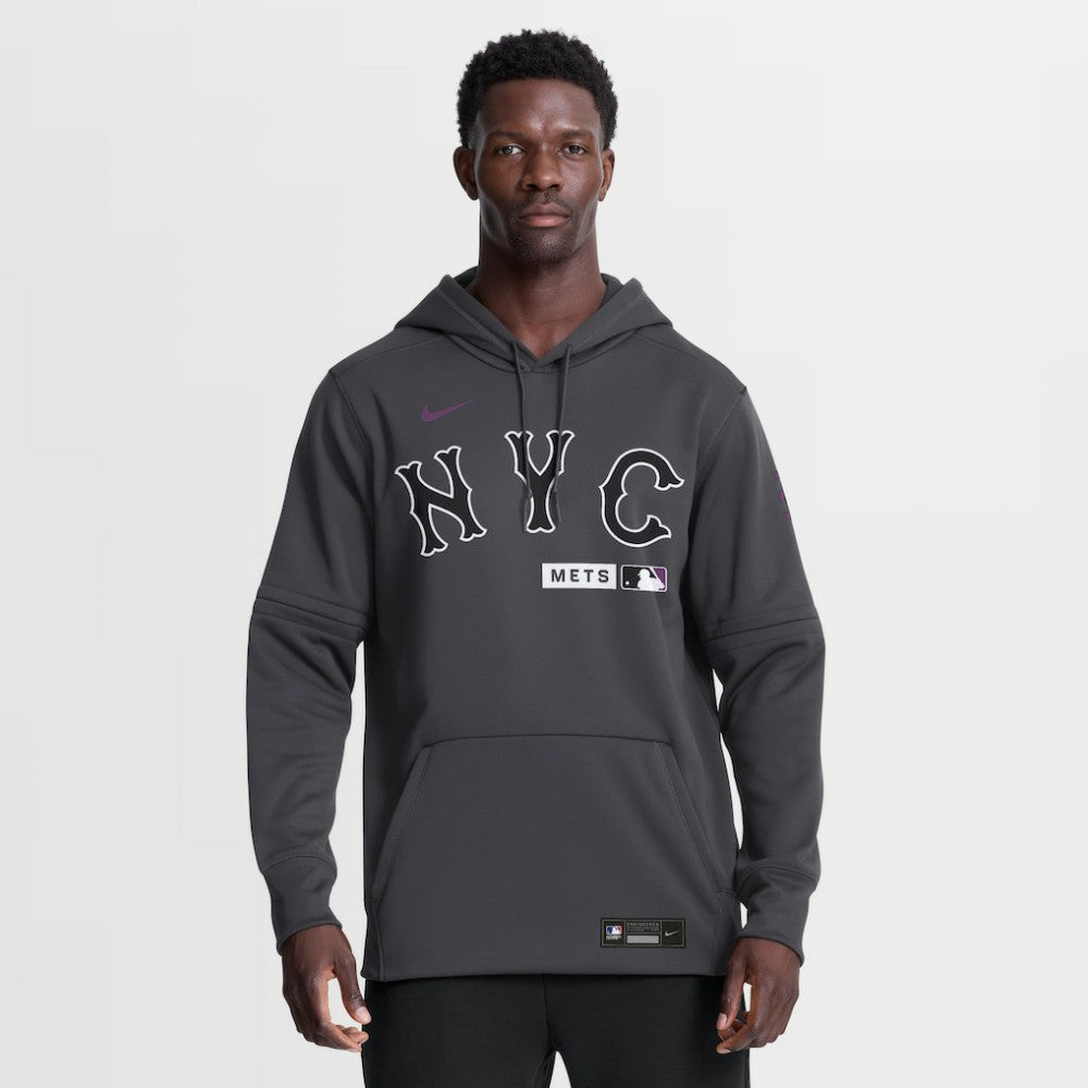 New York Mets Authentic Collection City Connect Therma-FIT Hoodie - Anthracite | Nike