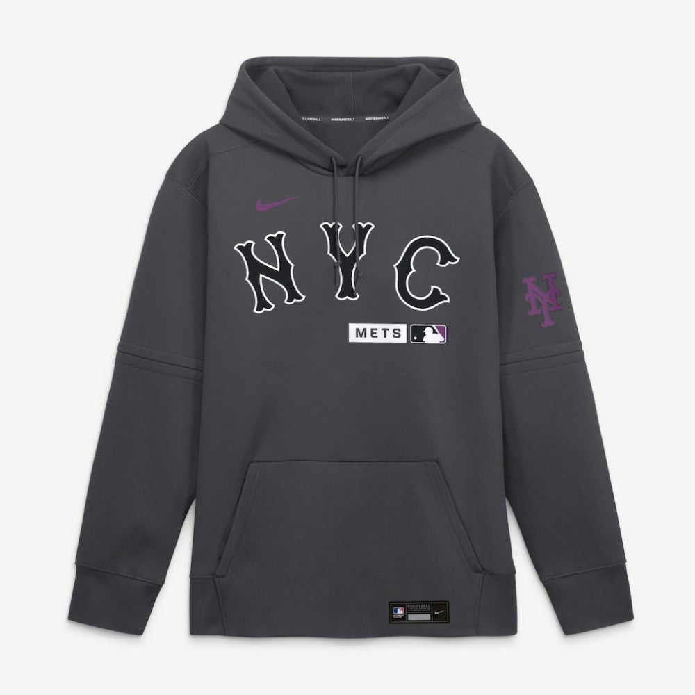 New York Mets Authentic Collection City Connect Therma-FIT Hoodie - Anthracite | Nike
