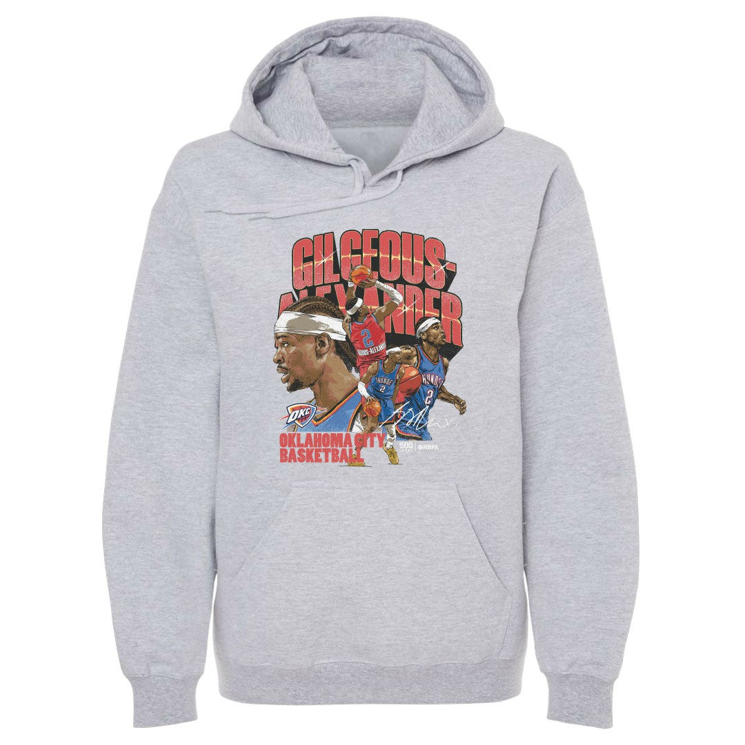 Shai Gilgeous-Alexander Oklahoma City Thunder 500 Level Collage Pullover Hoodie - Gray discount