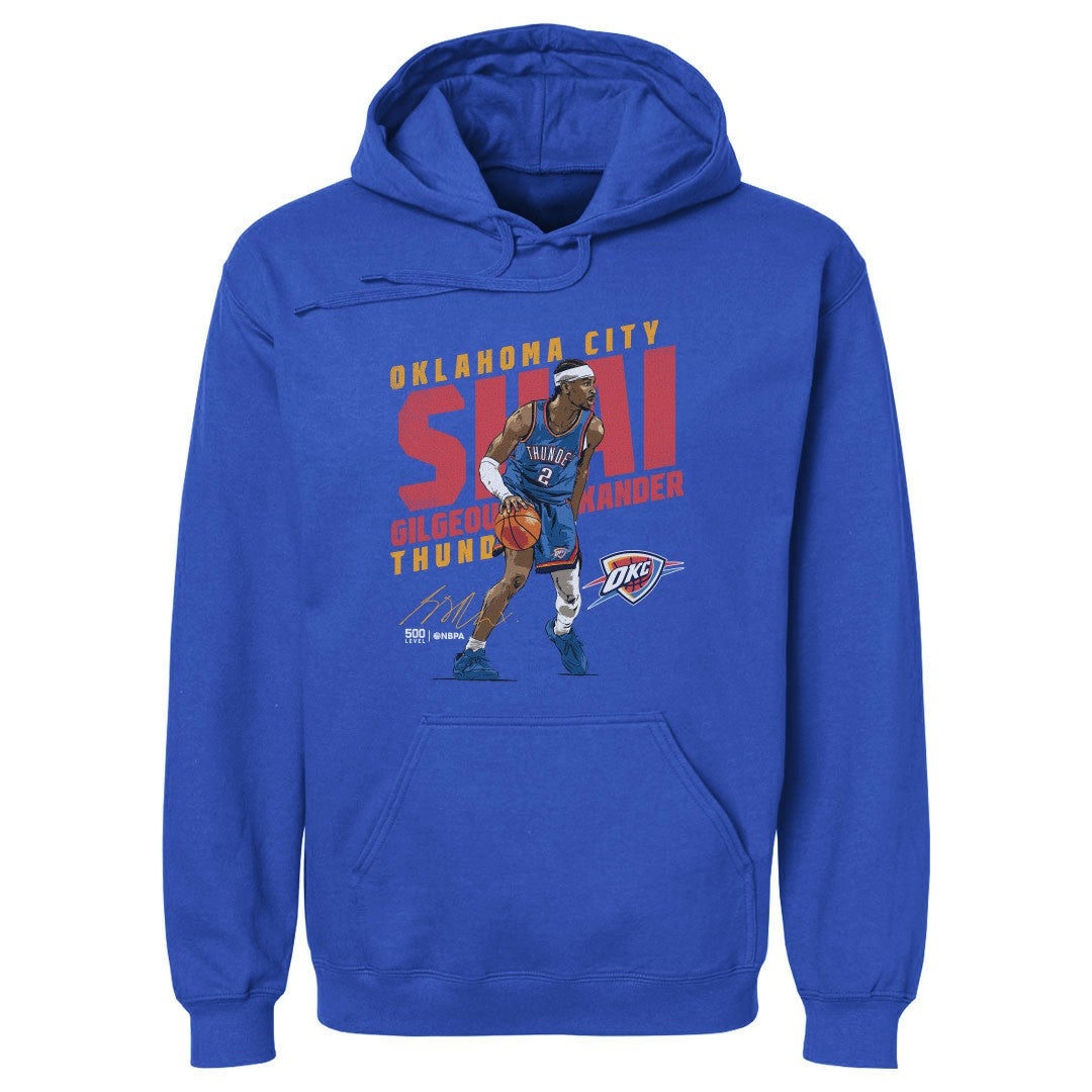 Shai Gilgeous-Alexander Oklahoma City Thunder 500 Level Slant Pullover Hoodie - Blue outlet
