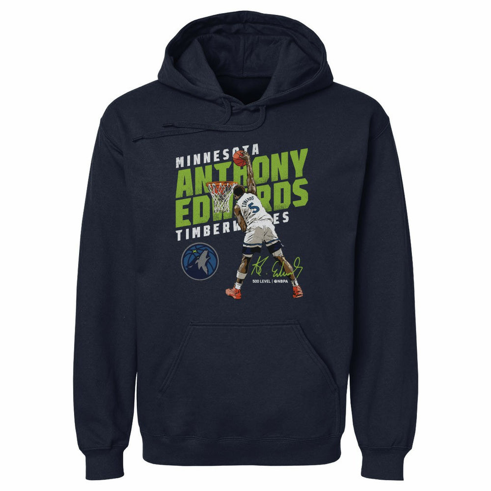 Anthony Edwards Minnesota Timberwolves 500 Level Slant Pullover Hoodie - Navy on sale