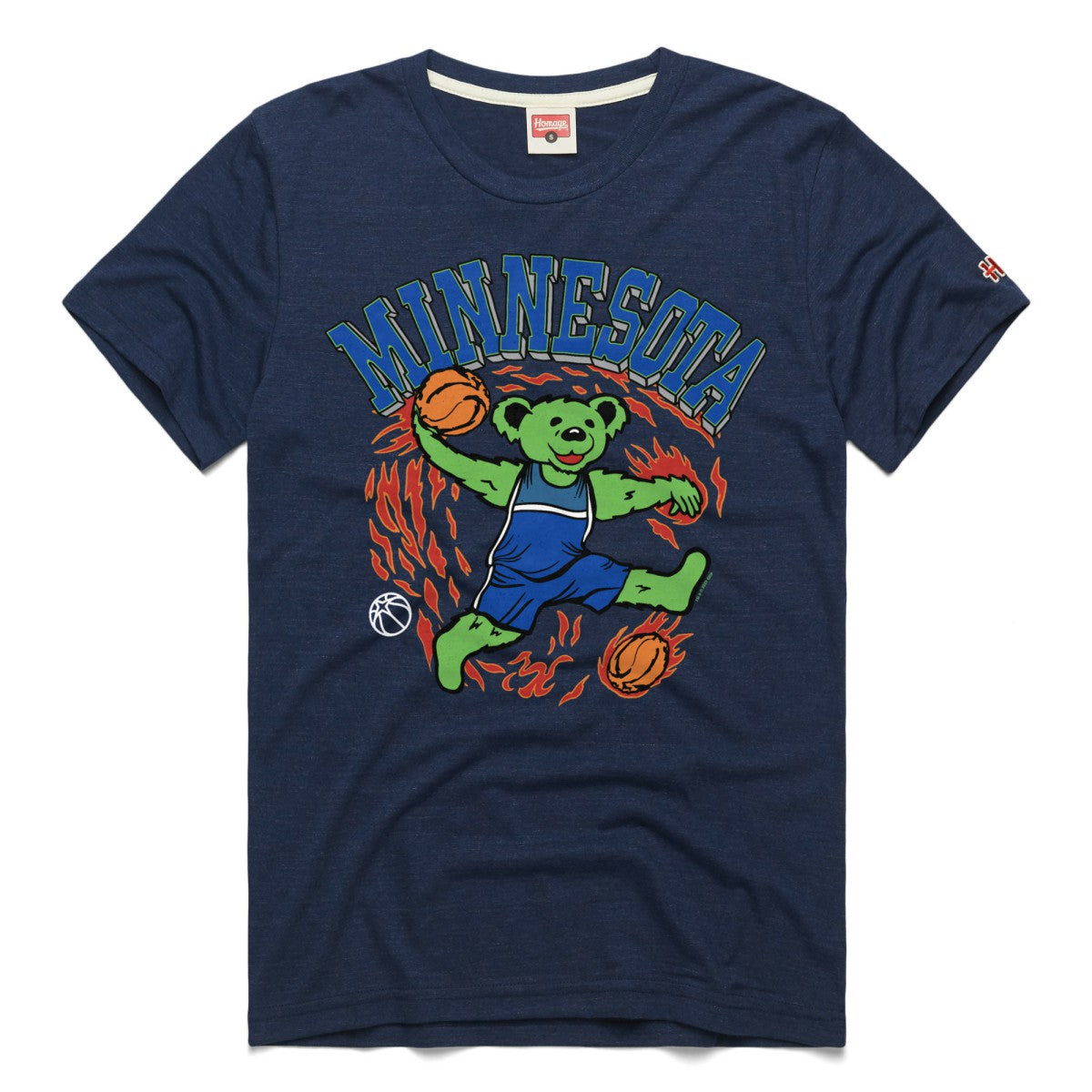 Minnesota Timberwolves Homage Unisex Grateful Dead Tri-Blend T-Shirt - Navy cheap