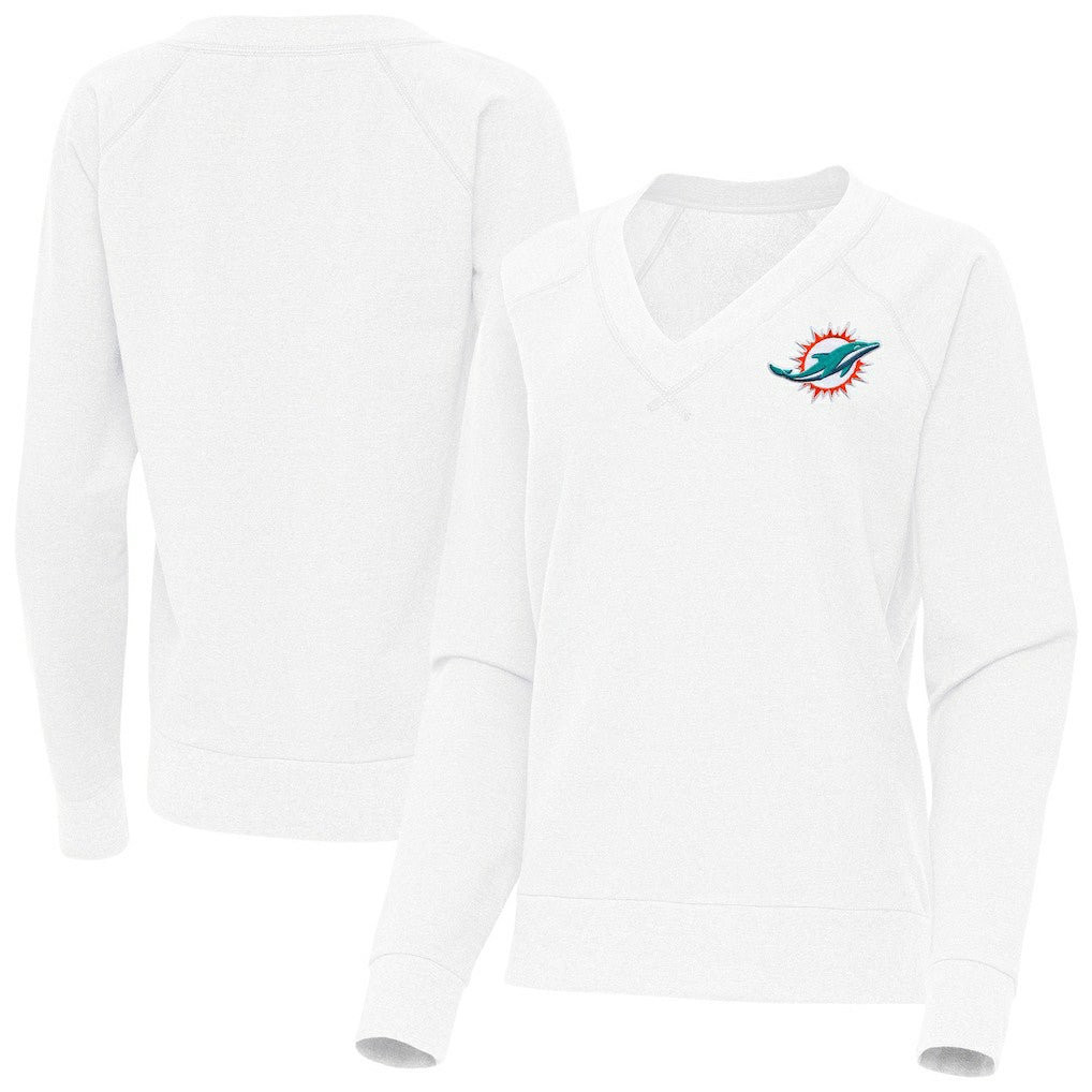 NFL Miami Dolphins Antigua Women's Varsity Tri-Blend V-Neck Long Sleeve T-Shirt