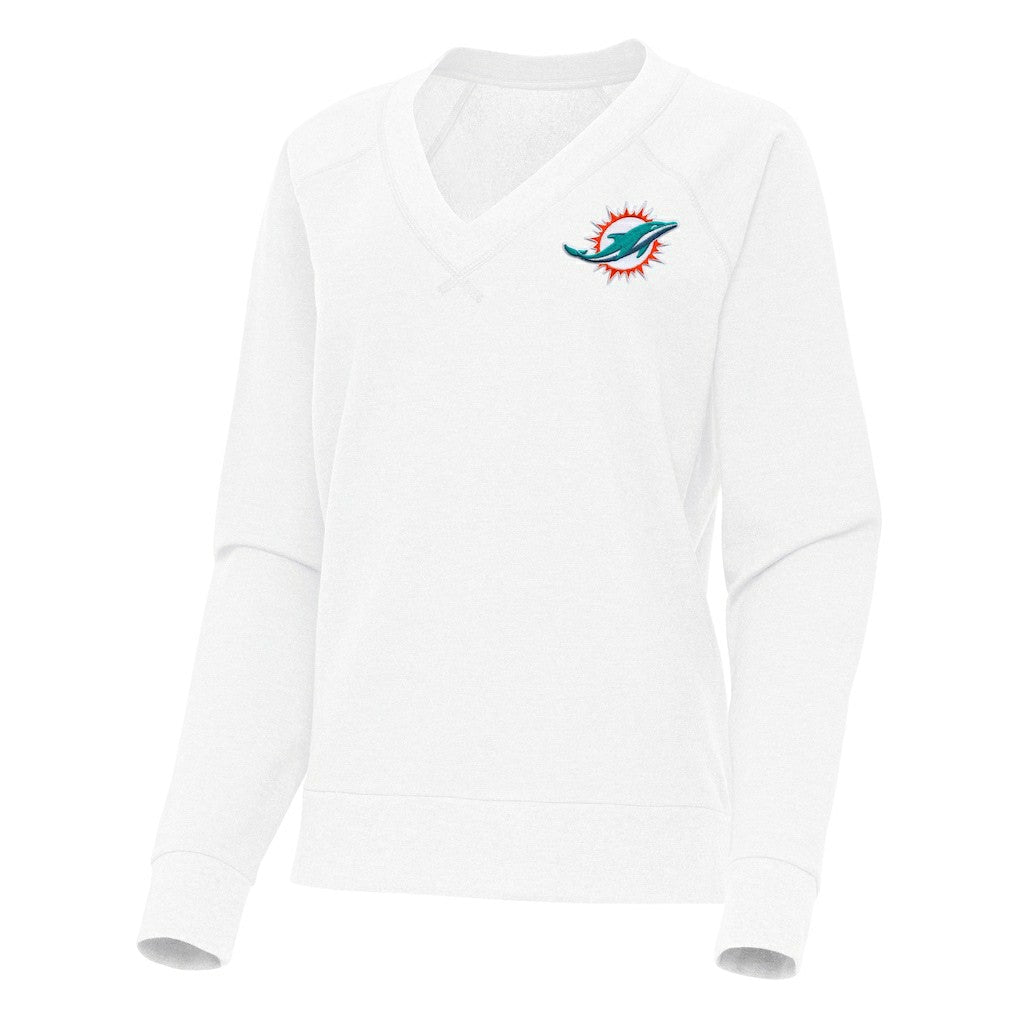 NFL Miami Dolphins Antigua Women's Varsity Tri-Blend V-Neck Long Sleeve T-Shirt