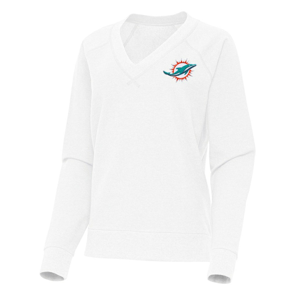 NFL Miami Dolphins Antigua Women's Varsity Tri-Blend V-Neck Long Sleeve T-Shirt