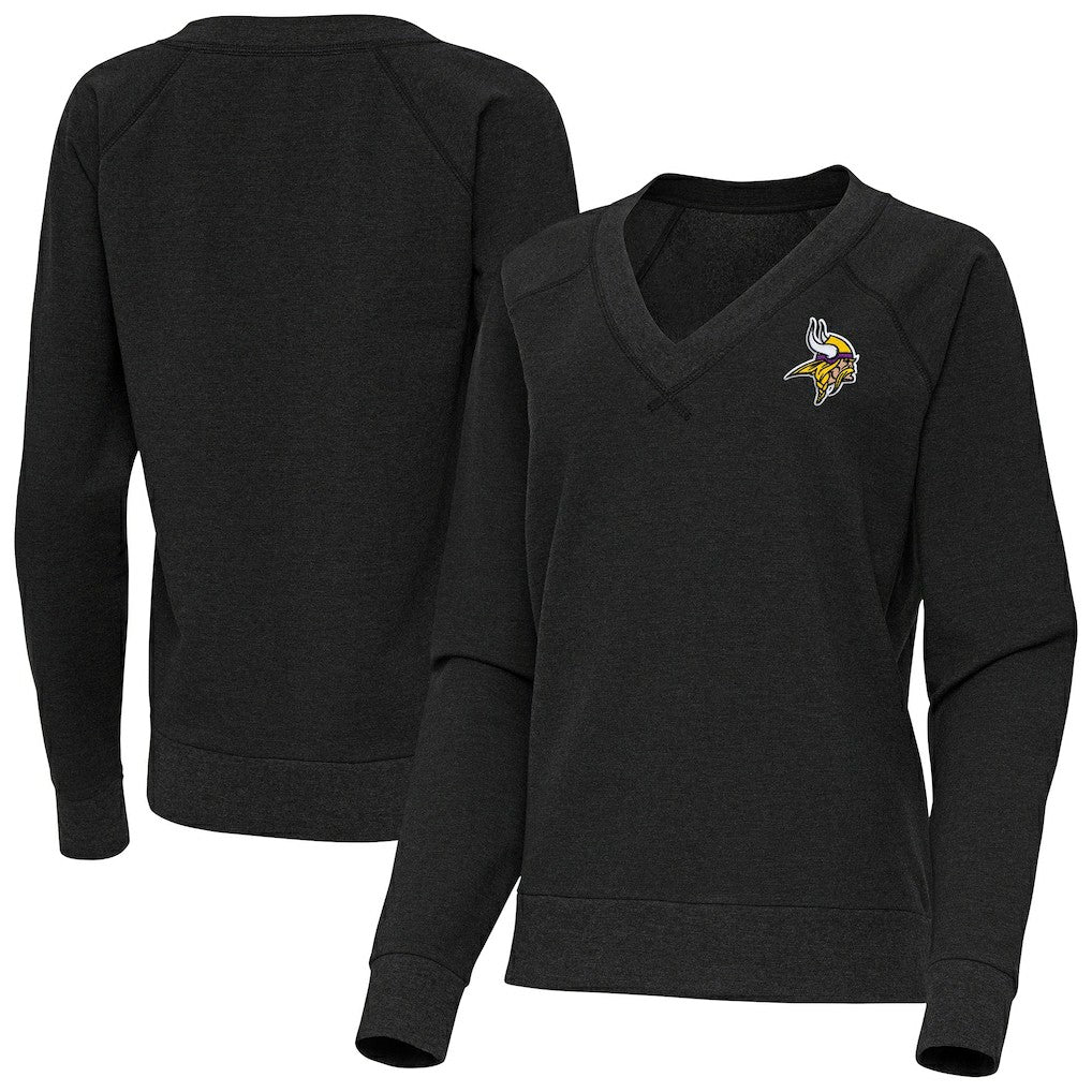 NFL Minnesota Vikings Antigua Women's Varsity Tri-Blend V-Neck Long Sleeve T-Shirt