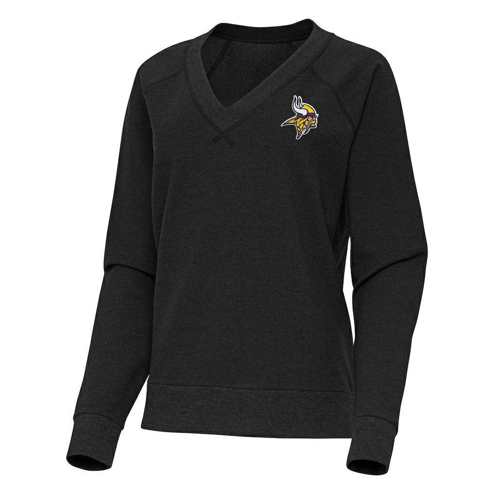NFL Minnesota Vikings Antigua Women's Varsity Tri-Blend V-Neck Long Sleeve T-Shirt