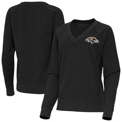NFL Baltimore Ravens Antigua Women's Varsity Tri-Blend V-Neck Long Sleeve T-Shirt