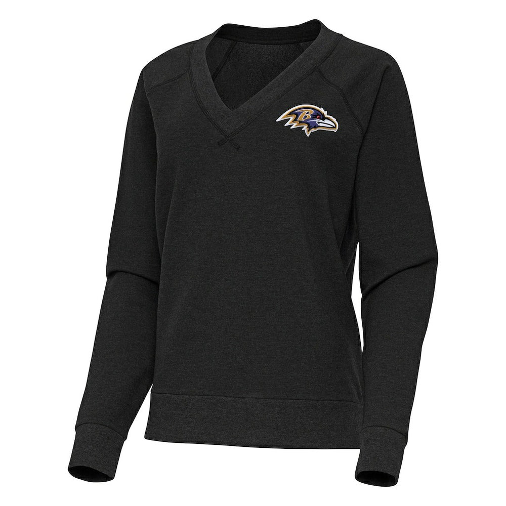 NFL Baltimore Ravens Antigua Women's Varsity Tri-Blend V-Neck Long Sleeve T-Shirt