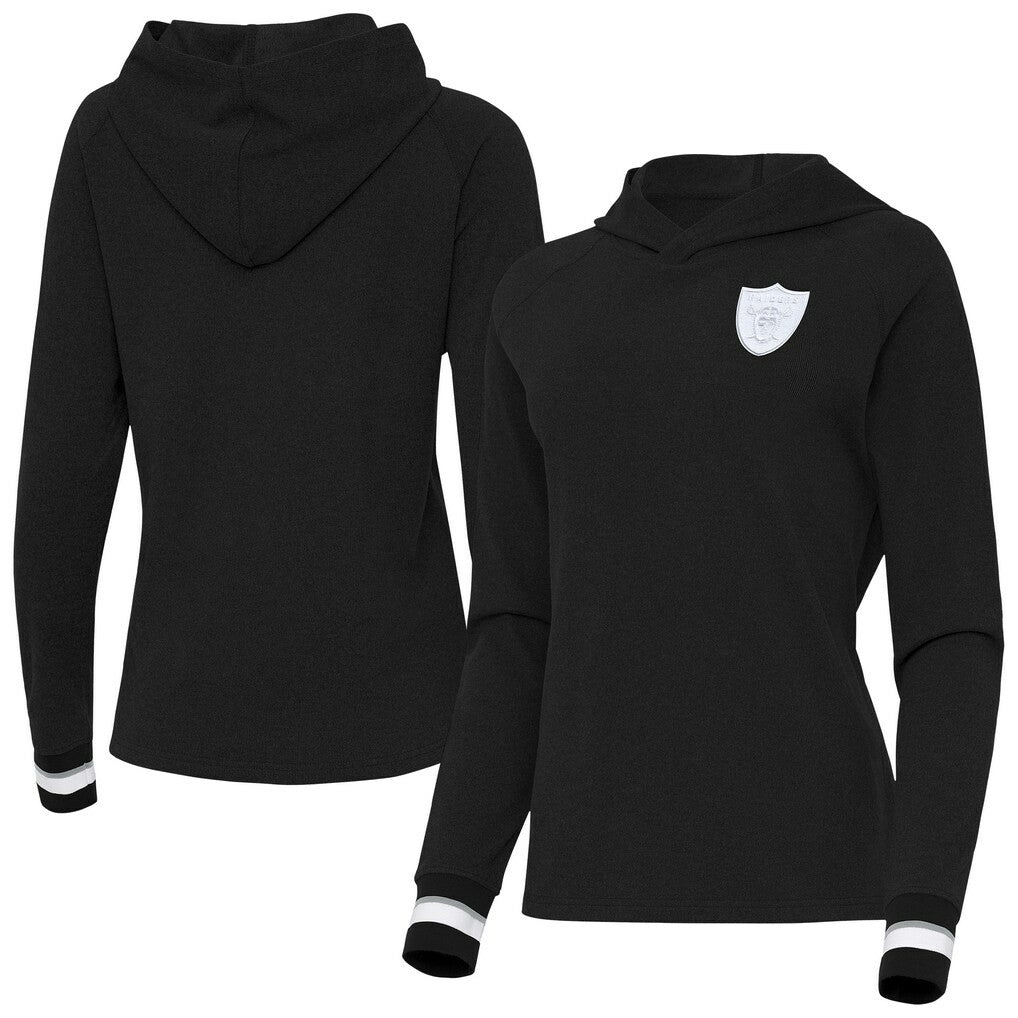 NFL Las Vegas Raiders Antigua Women's Trek Raglan Pullover Hoodie