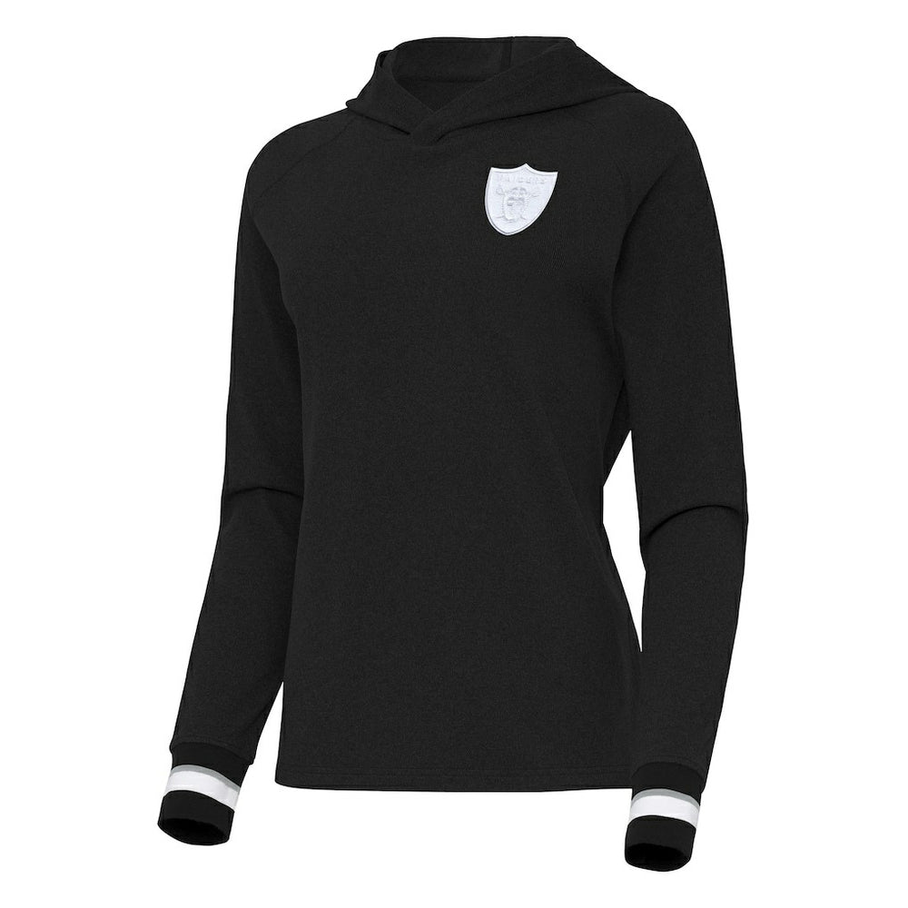 NFL Las Vegas Raiders Antigua Women's Trek Raglan Pullover Hoodie