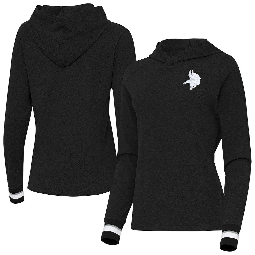 NFL Minnesota Vikings Antigua Women's Trek Raglan Pullover Hoodie