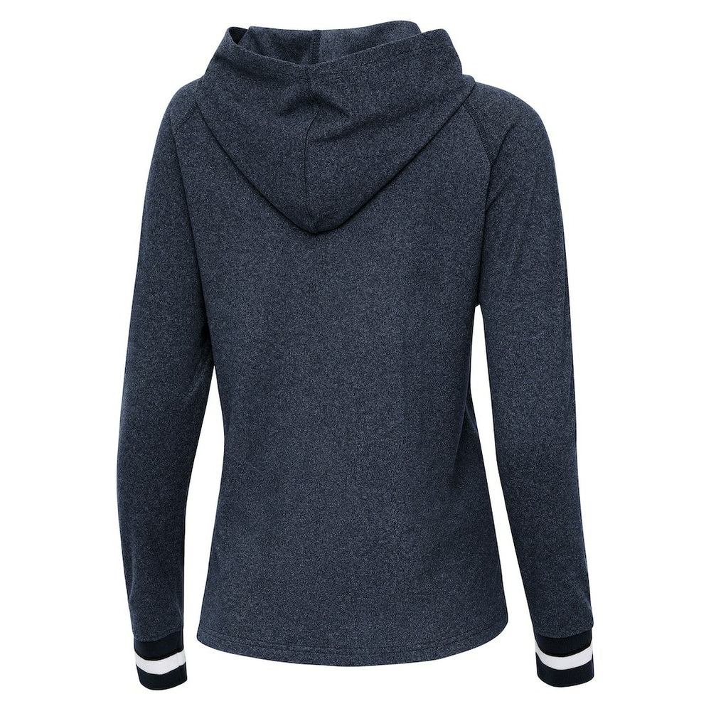 NFL New England Patriots Antigua Women's Trek Raglan Pullover Hoodie