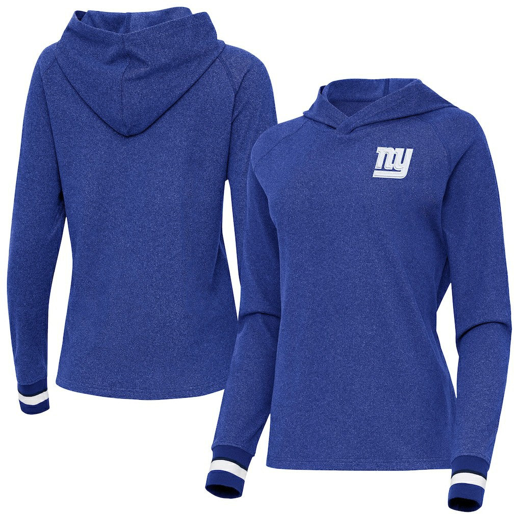 NFL New York Giants Antigua Women's Trek Raglan Pullover Hoodie