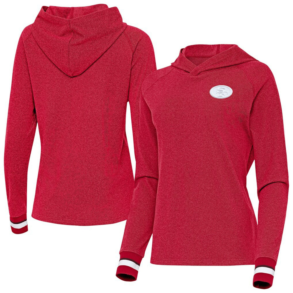 NFL San Francisco 49ers Antigua Women's Trek Raglan Pullover Hoodie